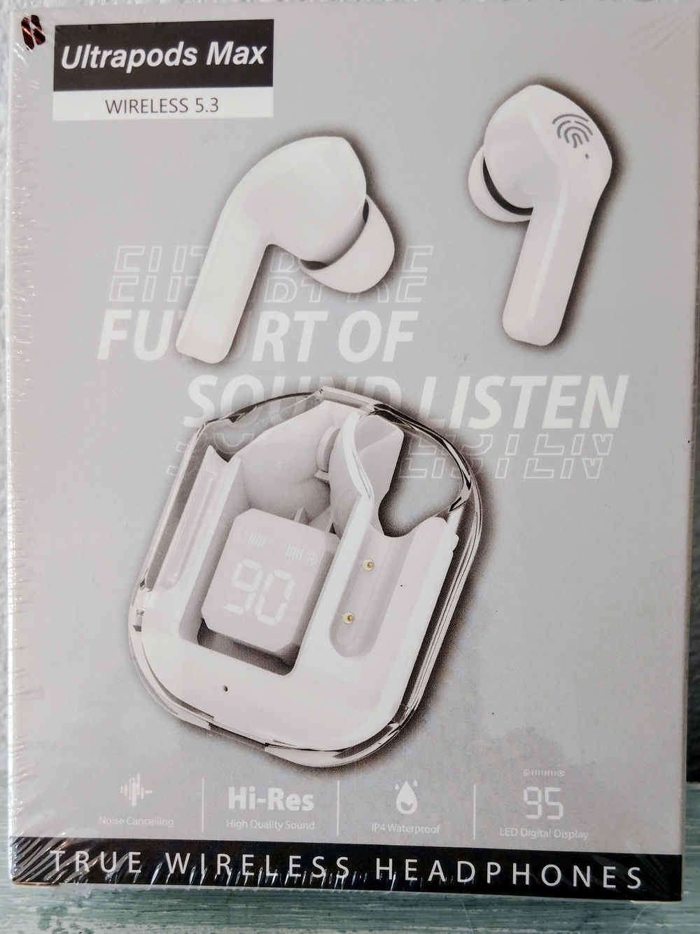 Ultra Pods Max 5.3 White Wireless Earbuds - True Wireless Headphones And Case